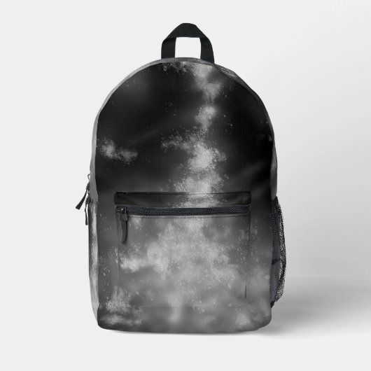 Sac À Dos Imprimé Ciel nocturne gris monochrome (Recto)