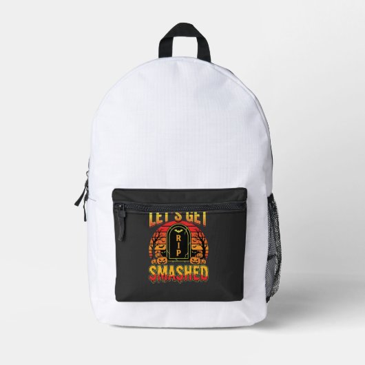 Sac À Dos Imprimé Cimetière de citrouilles Halloween dévasté (Recto)