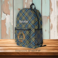 Cimier du clan MacLellan sur tartan ancien
