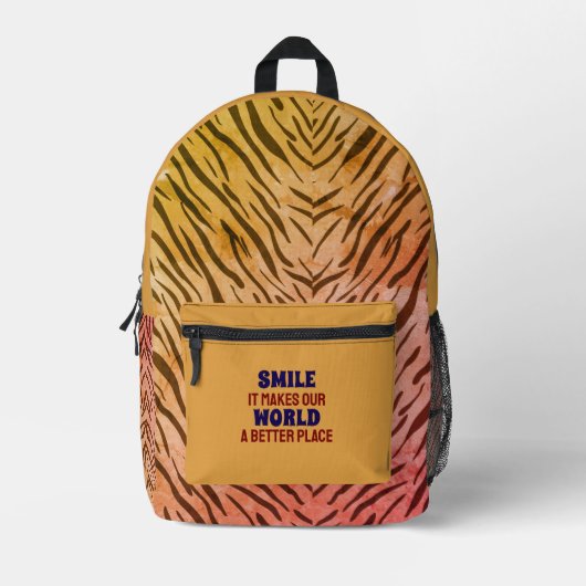 Sac À Dos Imprimé Citation Inspirante Multicolore (Recto)