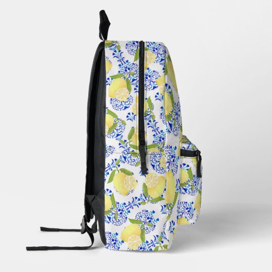 Sac À Dos Imprimé Citron Motif Aimer Blanc (Gauche)