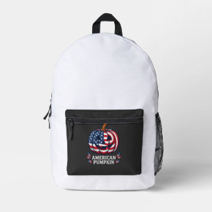 Sac À Dos Imprimé Citrouille Américaine Halloween Drapeau Usa Étoile