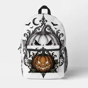 Sac À Dos Imprimé Citrouille gothique d'Halloween Jack O Lantern mal
