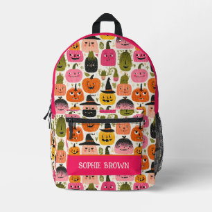 Sac À Dos Imprimé Citrouilles colorés Whimsical Halloween Nom person