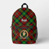 Sac À Dos Imprimé Clan Boyd Crest sur Tartan (Recto)