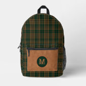 Sac À Dos Imprimé Clan Rustique Fitzsimmons Plaid Monogrammé (Recto)