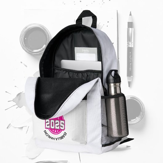 Sac À Dos Imprimé Classe de 2025 Pink Graduate Name