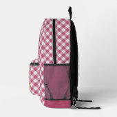 Sac À Dos Imprimé Classé Magenta Rouge rose En vichy Motif chèque (Droite)