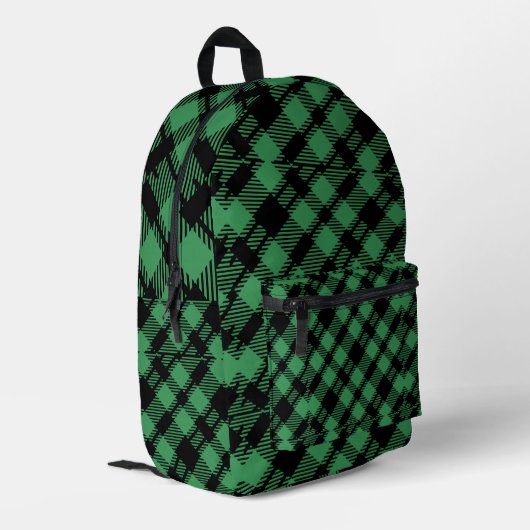 Sac À Dos Imprimé Classic Holiday Green Checkered Pattern  (Coin arrière gauche)