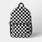 Sac À Dos Imprimé Classic noir et blanc rétro À damiers Motif (Recto)