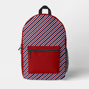 Sac À Dos Imprimé Classic rouge et bleu rayé