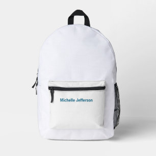 Sac À Dos Imprimé Classique Créatif Tendance Blanc Bleu Océan