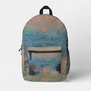 Sac À Dos Imprimé Claude Monet - Coucher de soleil sur la Seine à La