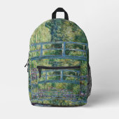 Sac À Dos Imprimé Claude Monet - Eau Lily étang, Harmonie verte (Recto)