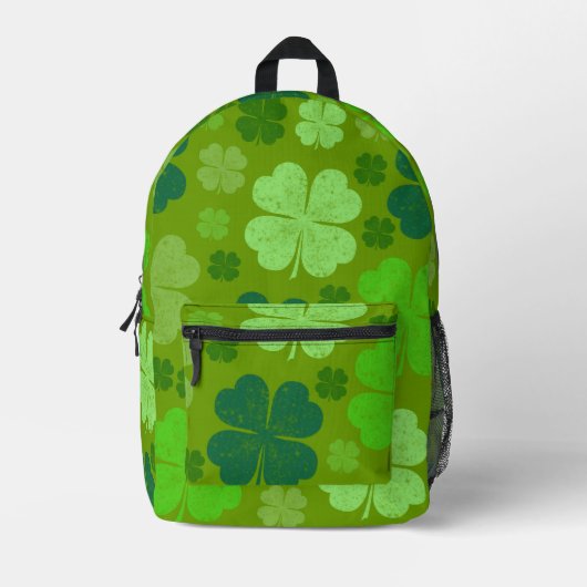 Sac À Dos Imprimé Clovers verts, Lucky Clovers, Saint Patrick's Day (Recto)