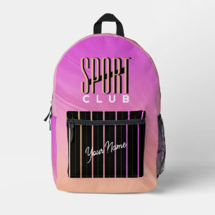 Sac À Dos Imprimé Club de Sport Orange Rose
