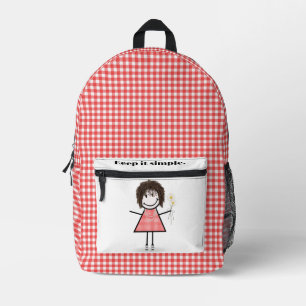 Sac À Dos Imprimé Coche Figure Girl Avec Citation Inspirante