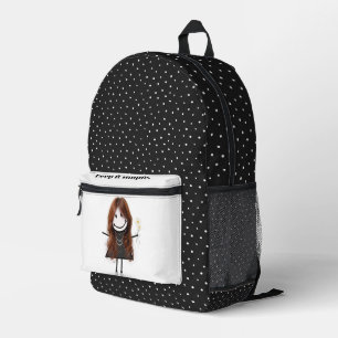 Sac À Dos Imprimé Coche Figure Girl Avec Citation Inspirante