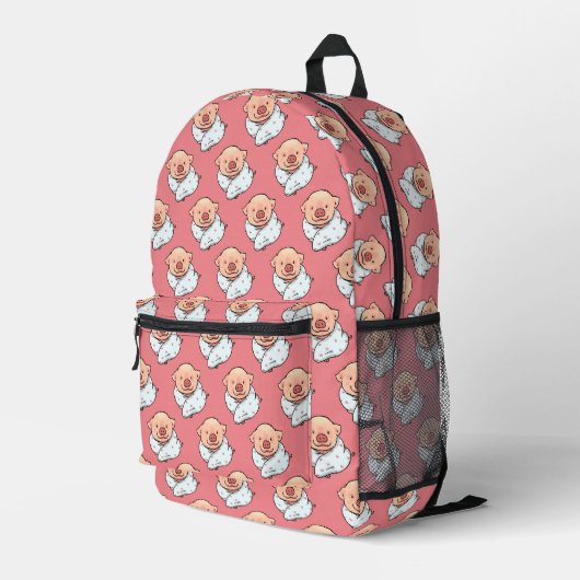 Sac À Dos Imprimé cochon rose mignon au lit (Coin arrière droit)