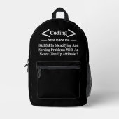 Sac À Dos Imprimé Coder Coder Programmer Programmer Coding (Recto)