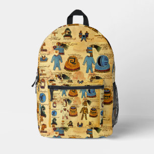 Sac À Dos Imprimé Codex Azteca Mendoza Dessin Amérindien