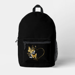 Sac À Dos Imprimé Coeur aux papillons d'or