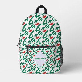 Sac À Dos Imprimé Cœur de drapeau mexicain vert AMOUR personnalisé e
