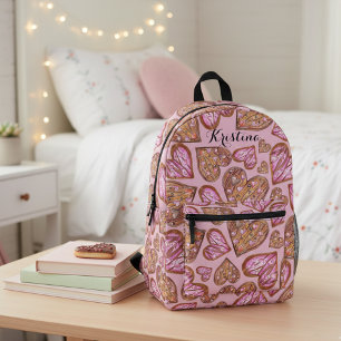 Sac À Dos Imprimé Coeur peint à la main sur des cookies roses
