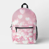 Sac À Dos Imprimé Coeurs De Bokeh Rose Et Blanc (Recto)