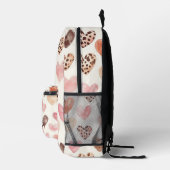 Sac À Dos Imprimé Coeurs de crème rose pâle Empreinte de léopard (Droite)