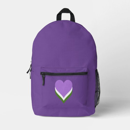 Sac À Dos Imprimé Cœurs de fierté genderqueer  (Recto)