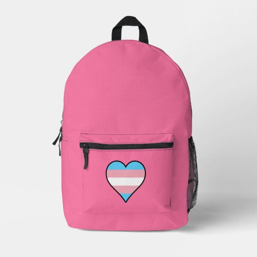 Sac À Dos Imprimé cœurs de fierté transgenre (Recto)