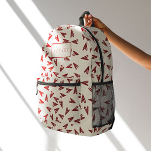 Sac À Dos Imprimé Cœurs de la Saint-Valentin Burgundy & Crème Minima