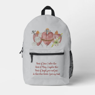 Sac À Dos Imprimé Cœurs de la Sainte Famille
