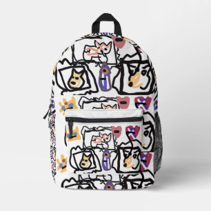 Sac À Dos Imprimé cœurs de Welsh Corgi