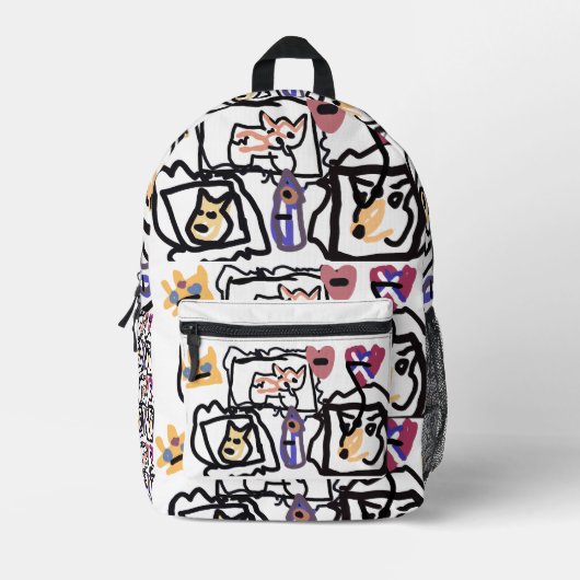 Sac À Dos Imprimé cœurs de Welsh Corgi (Recto)