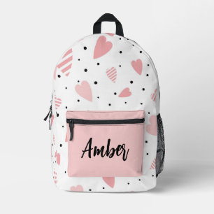Sac À Dos Imprimé Coeurs et Pois personnalisés