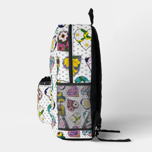 Sac À Dos Imprimé Coeurs floraux (Droite)