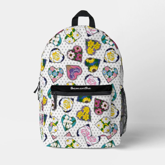 Sac À Dos Imprimé Coeurs floraux (Recto)