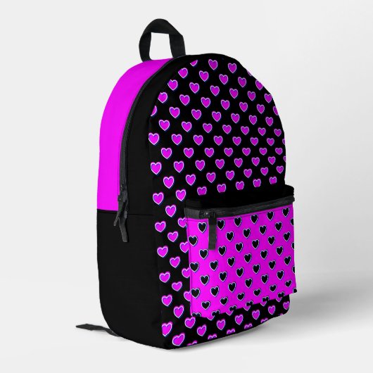 Sac À Dos Imprimé Cœurs roses noirs frappants (Coin arrière gauche)