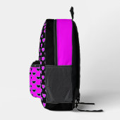 Sac À Dos Imprimé Cœurs roses noirs frappants (Droite)