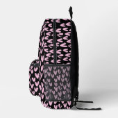 Sac À Dos Imprimé Coeurs roses Sur Noir (Droite)