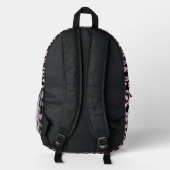 Sac À Dos Imprimé Coeurs roses Sur Noir (Verso)