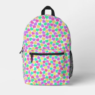 Sac À Dos Imprimé Coeurs vibrants sur blanc