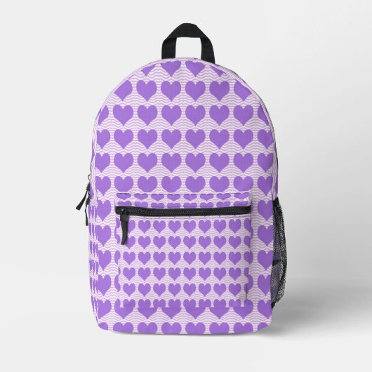 Sac À Dos Imprimé Cœurs violets (Recto)
