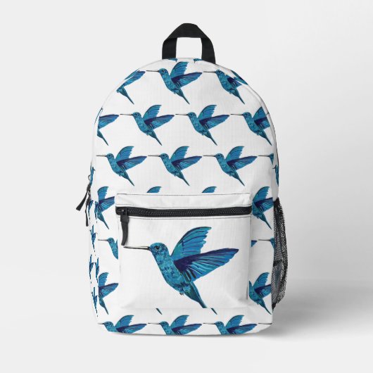 Sac À Dos Imprimé Colibri bleu (Recto)