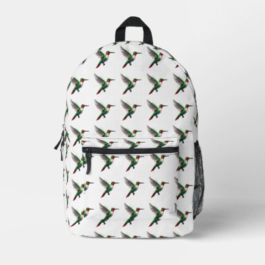 Sac À Dos Imprimé Colibri vert (Recto)