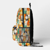 Sac À Dos Imprimé Collage du Motif de chats aquarelle (Droite)