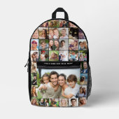 Sac À Dos Imprimé Collage photo personnalisé 35 noir imprimé (Recto)