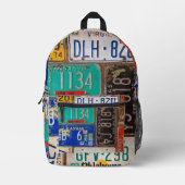 Sac À Dos Imprimé Collection de plaques de licence Rusty Retro (Recto)